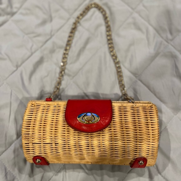 Vintage Wicker Sling Clutch Bag - Picture 2 of 8